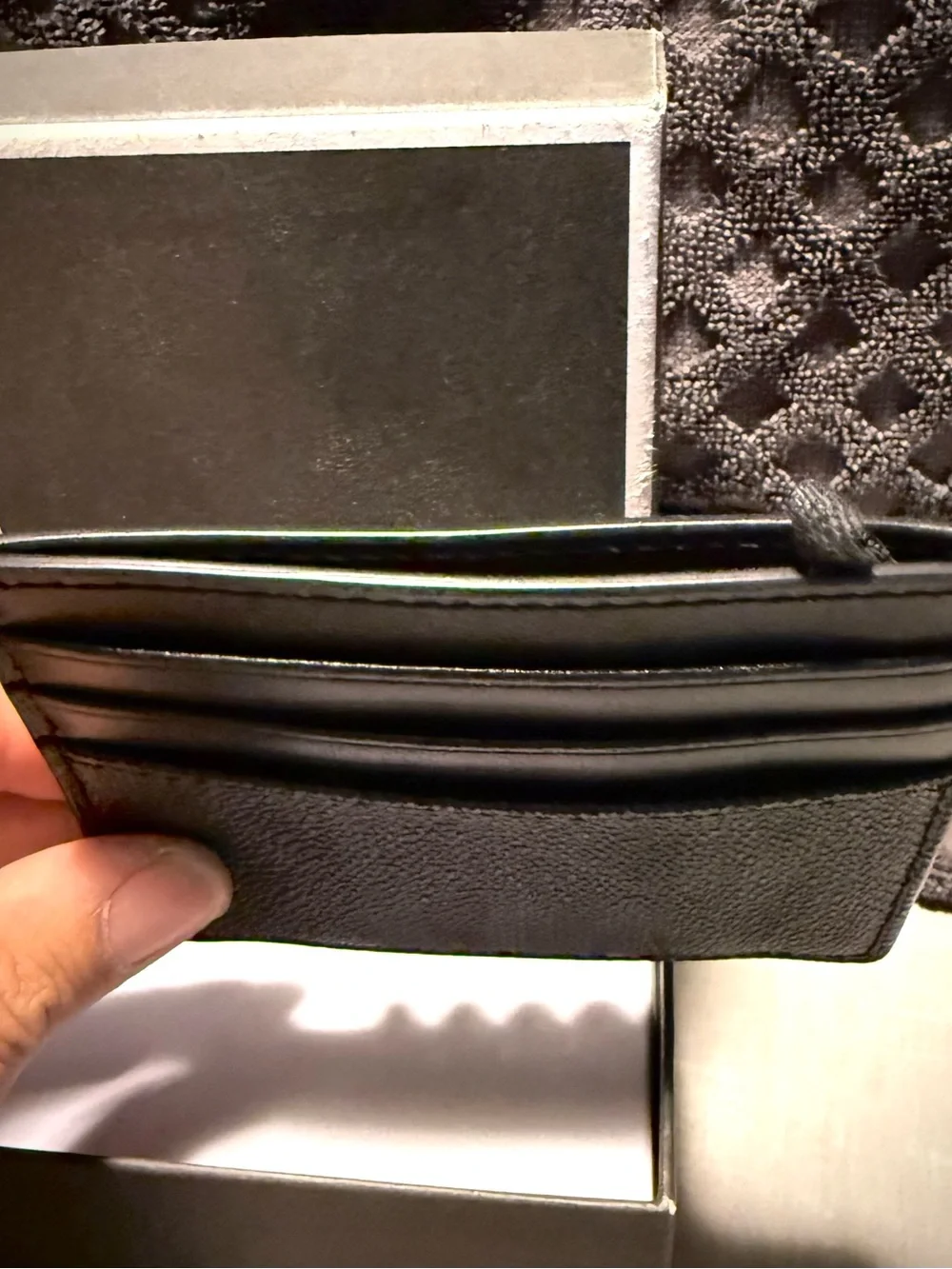 Michael Kors Black Stud-Embellished Leather Card Case